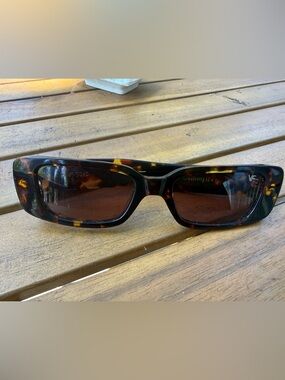 Soho Tortoiseshell Rectangular Women's Sunglasses - Brown Lenses